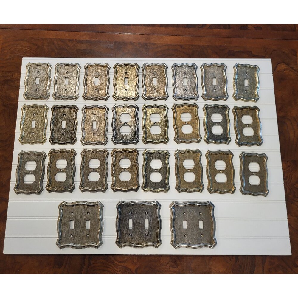 VTG Brass 1968 AmerTac Switch Plate & Outlet Covers, Bundle N70T, 70TT, 70D